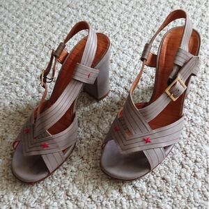 Chie Mihara gray Leather Heeled Sandals Size 37.5